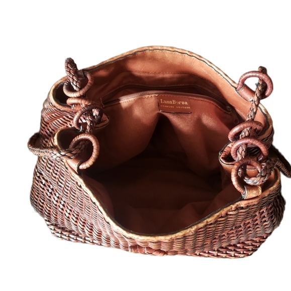 HP. Luna Borsa Genuine Leather Wicker Bag - Picture 7 of 16